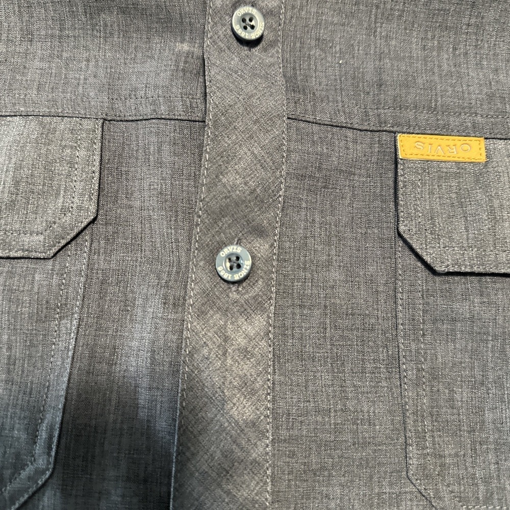 Orvis Classic Collection Mens Large Blue Short Sleeve Button Shirt Outdoor - Picture 4 of 8